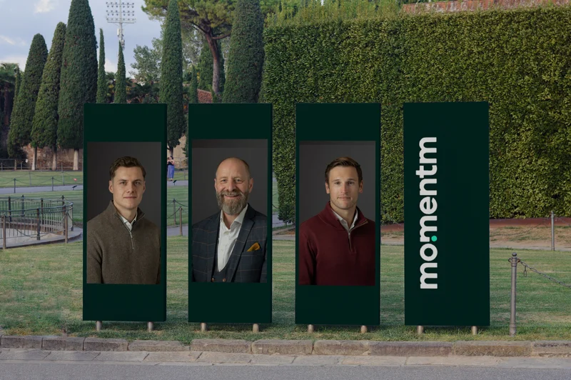 Momentm billboards in a park