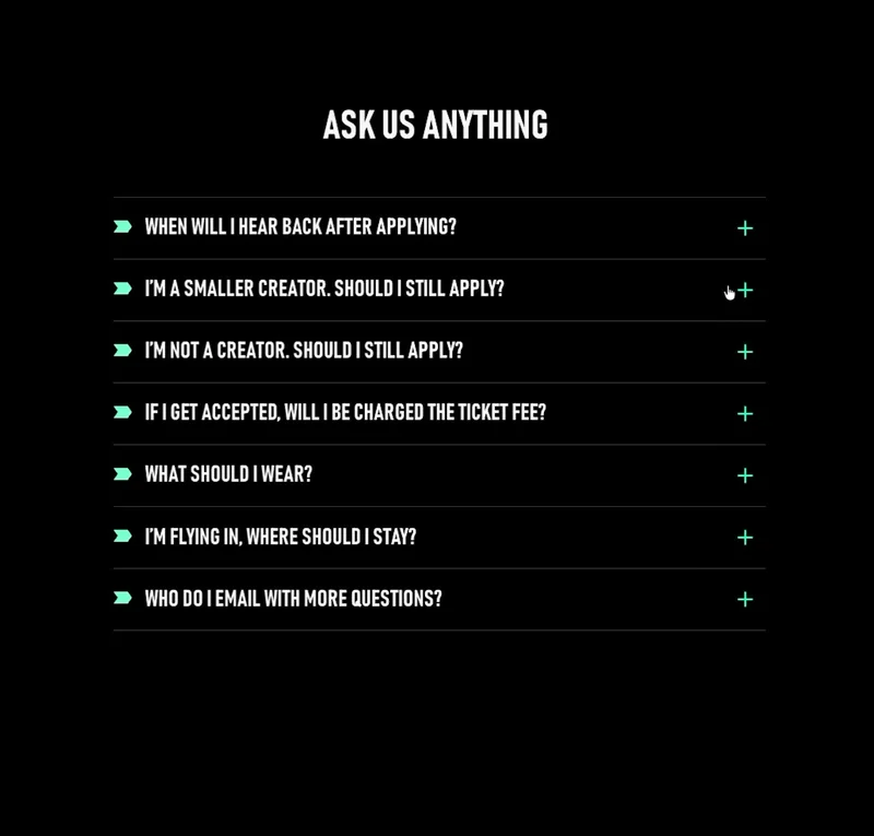 Created In LA - FAQ — website interaction preview