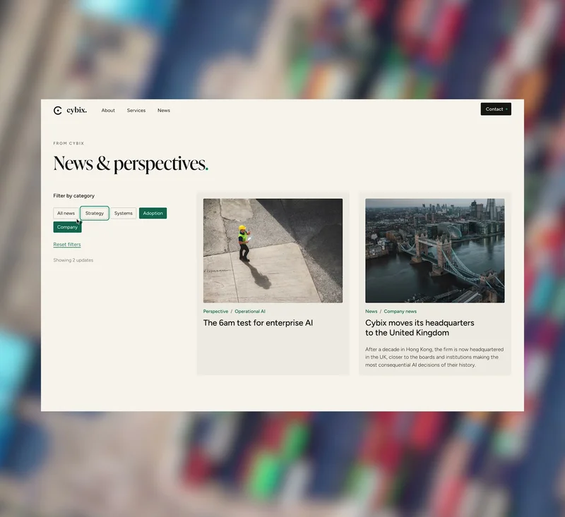 Cybix - News — website interaction preview