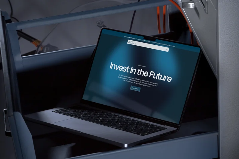 The Sure Ventures PLC homepage on a laptop