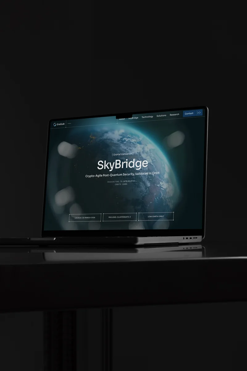The EnsoLab SkyBridge page on a laptop